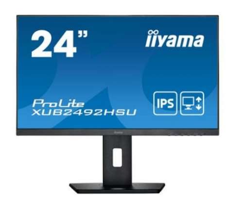IIYAMA Monitor 23.8 cala XUB2492HSU-B5 IPS,HDMI,DP,VGA,SLIM,USB,HAS(150mm)-3011003